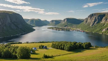 Et pittoreskt landskap av Hovdevåg i Norge.