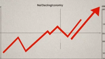 En graf som viser en nedgang i økonomien.
