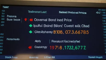 En aksjemarkedsskjerm som viser priser på statsobligasjoner