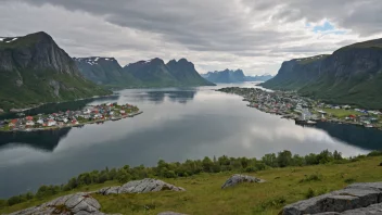 Et fredelig landskap av Hestøysund, som viser dens naturskjønnhet