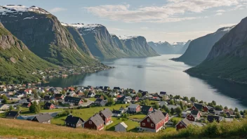 En malerisk utsikt over en norsk austring, som viser landets unike geografi og kultur.