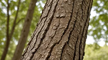 Et tre med brun bark, karakteristisk for den brunbarkede typen.