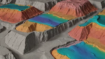 En detaljert 3D-modell av undergrunnen, som viser kompleksiteten av geologiske strukturer og lag.