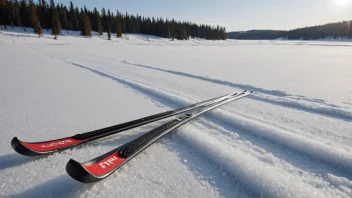 Et par glassfiberskier på snø