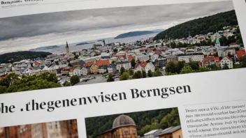 Forsiden av Bergensavisen, med en tydelig overskrift og et bilde av en lokal hendelse