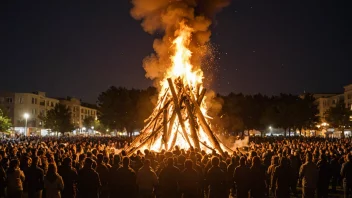 Et bål på sankthanskveld, en tradisjonell norsk feiring.