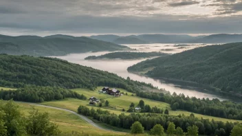 En åndeløs utsikt over Olderskogs, som viser dens naturskjønnhet og unike landskap.