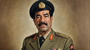 Et portrett av Saddam Hussein, den tidligere presidenten i Irak