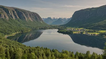 Et naturskjønt bilde av Skåbu, som viser dets naturlige skjønnhet og friluftslivsmuligheter.