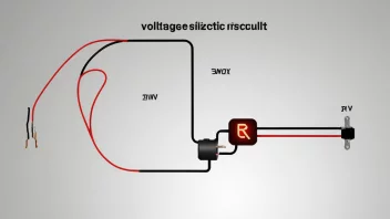 En enkel elektrisk krets med en spenningskilde, en motstand og en ledning, som viser spenningsfall.