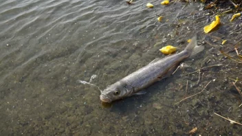 En fisk som svømmer i en elv med lavt oksygennivå, og kjemper for å puste.