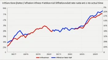 En graf som illustrerer begrepet inflasjonspolitikk, med en målinflasjonsrate og en faktisk inflasjonsrate.