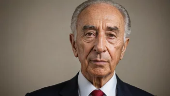 Et foto av Shimon Peres, en israelsk politiker som har vært både statsminister og president i Israel.