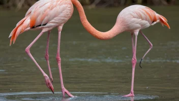 En flamingo som står på ett ben i en grunn sjø.