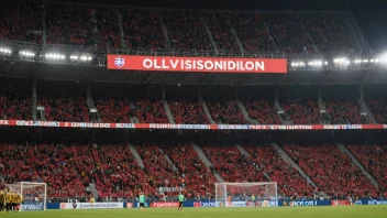 Et fotballstadion med en skilt som sier 'Sølvdivisjon' på norsk