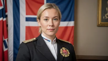 En offentlig aktor i tradisjonell norsk domstolsuniform, som representerer det norske rettssystemet.