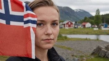 En person med et norsk flagg i bakgrunnen, med navnet Børres skrevet i tykke bokstaver.