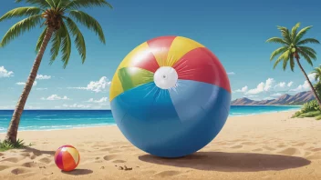 En oppblåsbar strandball som blåses opp med luft, symboliserer begrepet oppjekkbart.