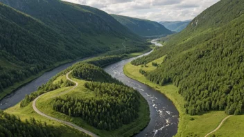 Et naturskjønt bilde av Alvdalens, som viser dets vakre natur og landbrukstradisjoner.