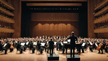 Et symfoniorkester som spiller på scenen