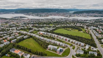 Flyfoto av Røa, et boligområde i Oslo