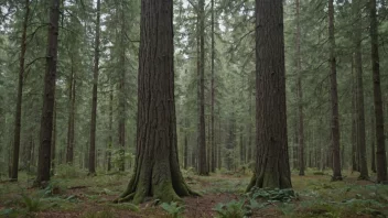 En enkelt attved som står i en skog.