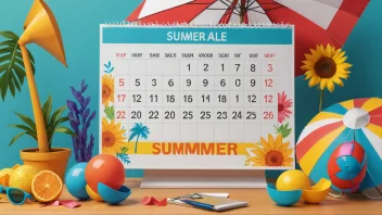 En sommersalg-illustrasjon med en kalender som fremhever sommermånedene.