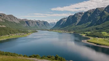 Et naturskjønt landskap av Modum kommune i Viken fylke.