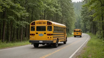 En skolebuss som transporterer elever til skolen.