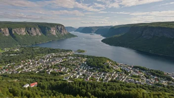 Flyfoto av Høvik, en liten by i Norge.