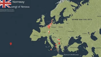 Et kart over Norge med fremhevede områder med høy innvandring, som symboliserer begrepet innvandringsområde.