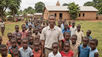 En baptistmisjonær i en landsby i Afrika.