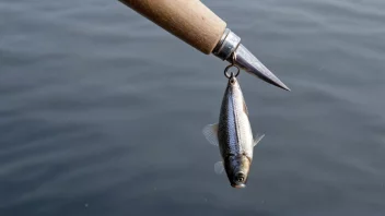 En liten fisk som brukes som agn på en fiskekrok.