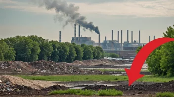 Et forurenset landskap med en fabrikk i bakgrunnen, som viser de økonomiske kostnadene forbundet med miljøskade.