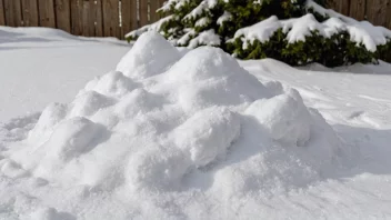 En liten snøhaug eller opphopning av snø i en vinterlandskap.