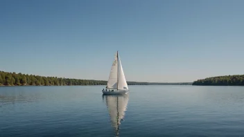 Et fredelig seilingsbilde med en person som navigerer en seilbåt