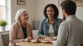 En person som besøker en venn eller familie, med en varm og invitende atmosfære.