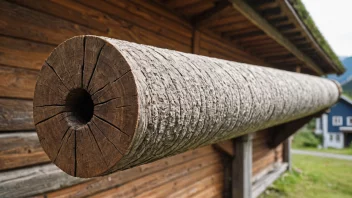 En trebjelke med en rund form, brukt i tradisjonell norsk arkitektur.