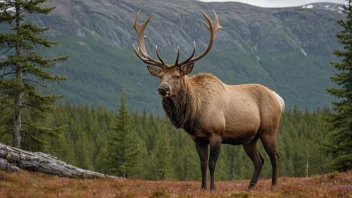 Et stort elg i en norsk skog.