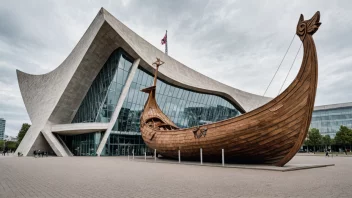 Vikingskipmuseet i Oslo, Norge, med et velbevart vikingskip på utstilling.